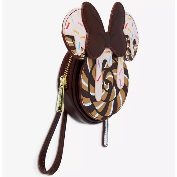 Loungefly Disney Minnie Mouse Chocolate Sprinkle Lollipop Coin Purse - Picture 2 of 4